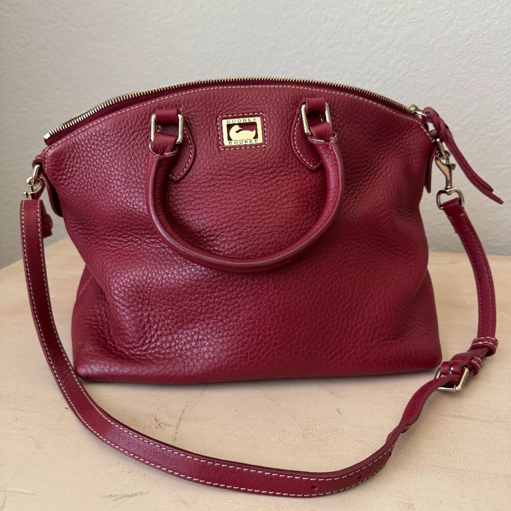 D&B Dillon Red Leather Pebbled Purse
